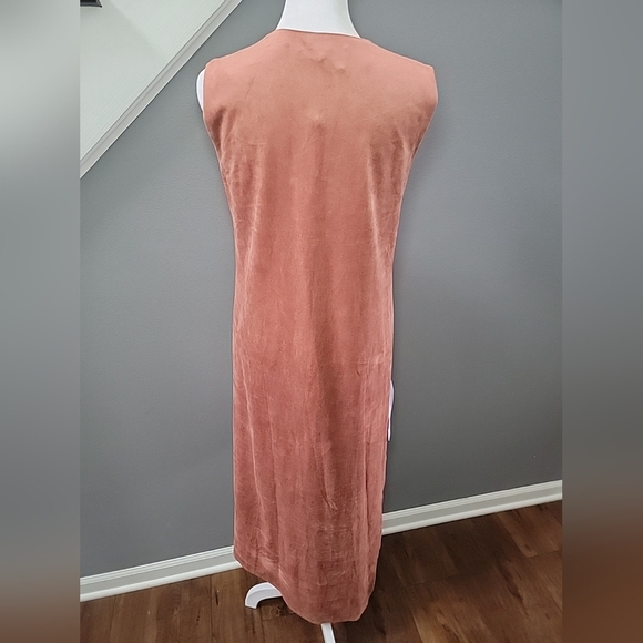 BCBG MaxAzria Ruffle Tara Trar In Rosedawn Faux Suede Dress Size XS Boho NWT - Picture 5 of 7